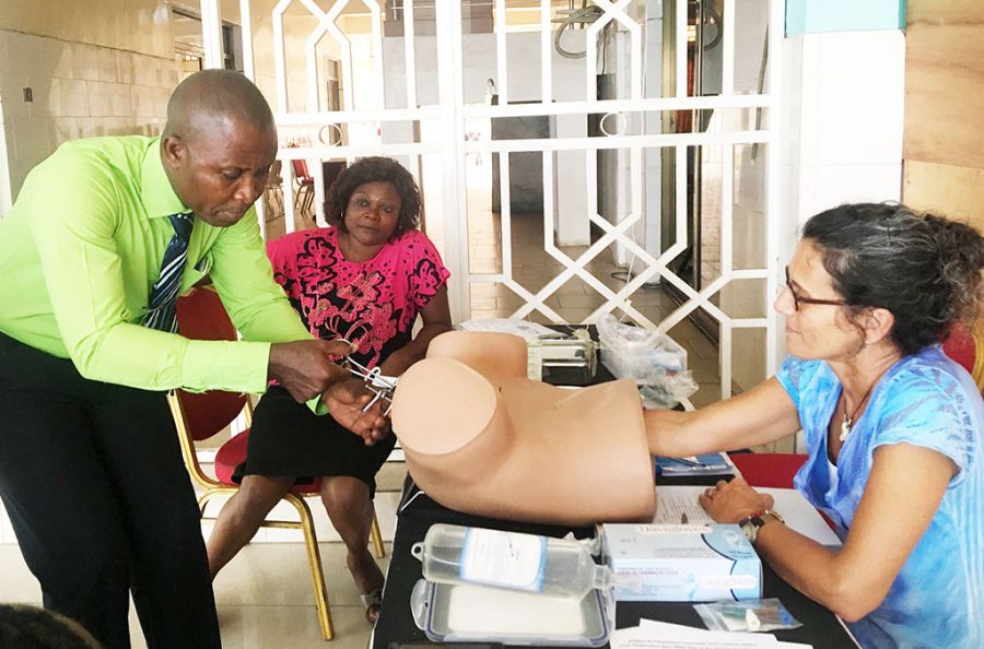Midwives conducting training.
