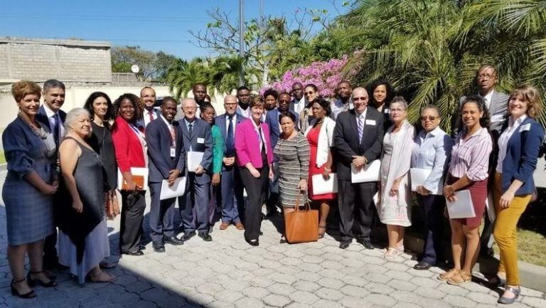 Minister Bibeau with representatives from Canadian health organizations working in Haiti.