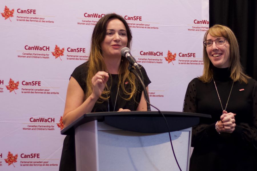Julia Anderson and Helen Scott speaking at the CanWaCH 2019 AGM 