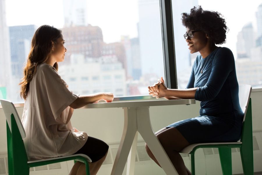 two women during a job interview 